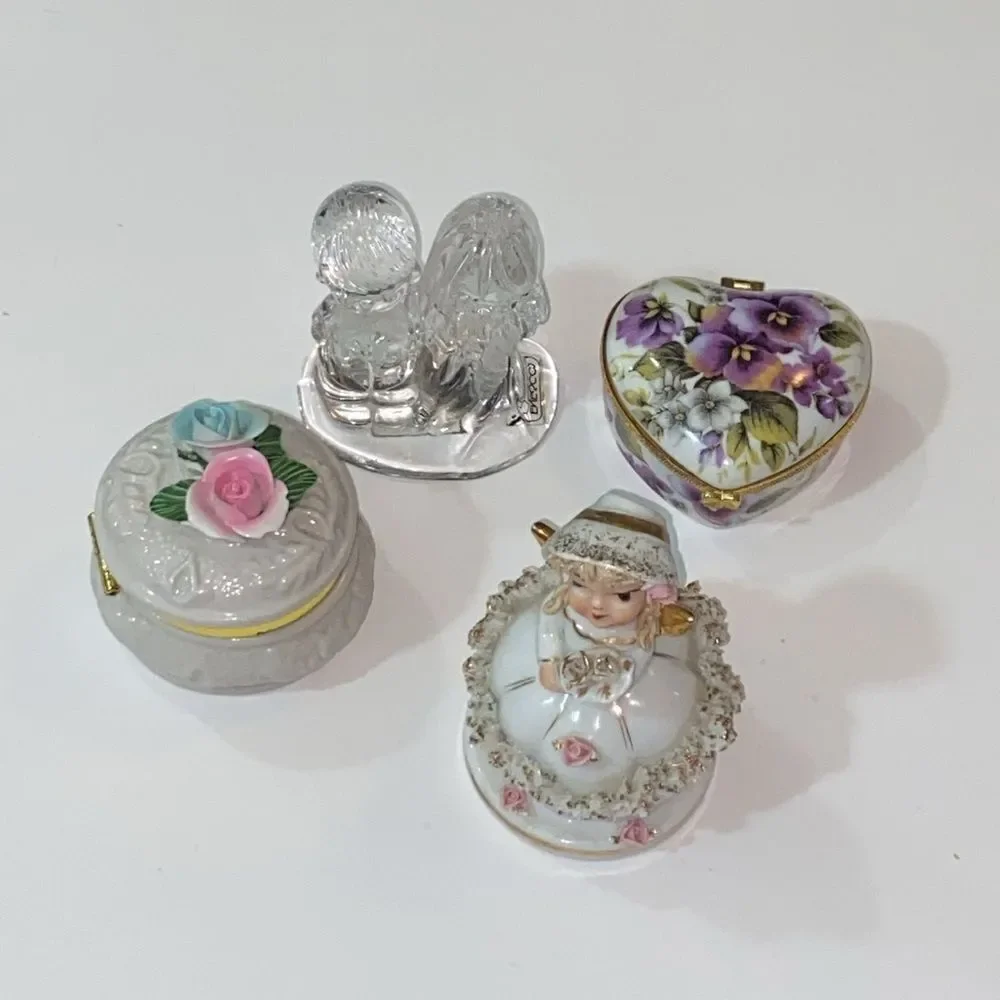 Vintage Decorative Porcelain and Glass Figurines Set 4